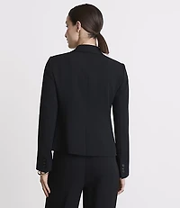 Petite LOFT Versa Crepe Drape Shrunken Blazer