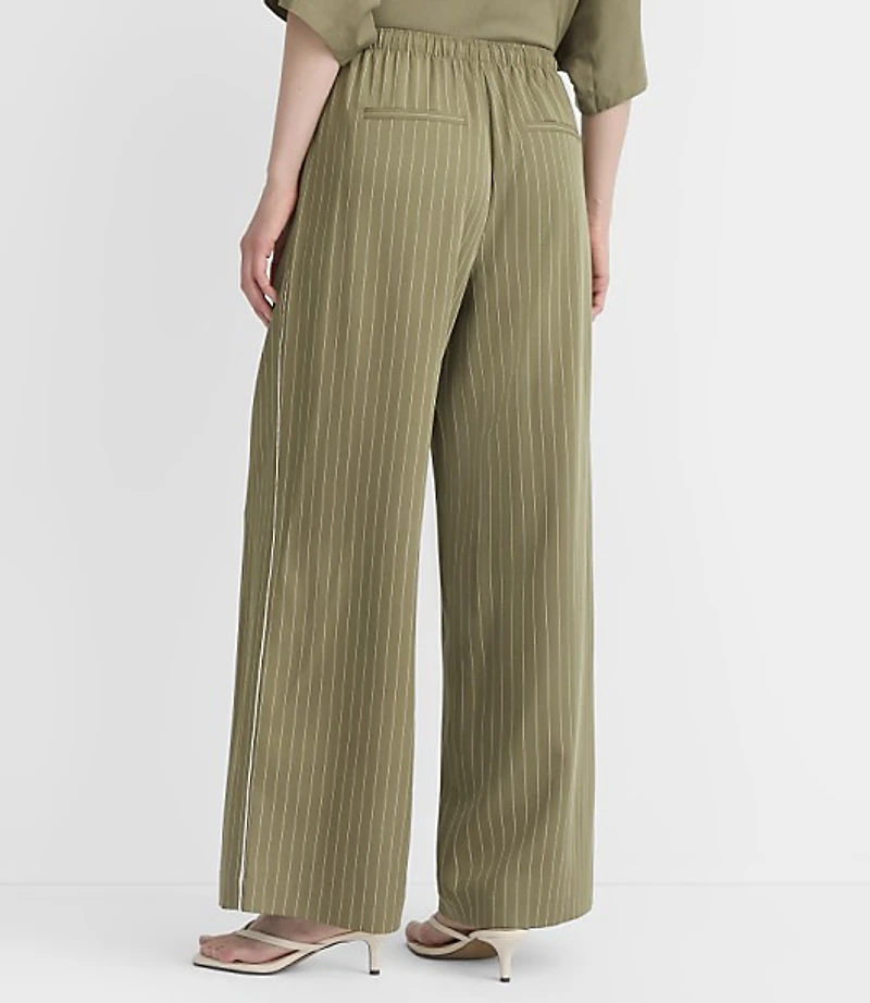 Tall Piped Sawyer Pull On Pants Pinstripe