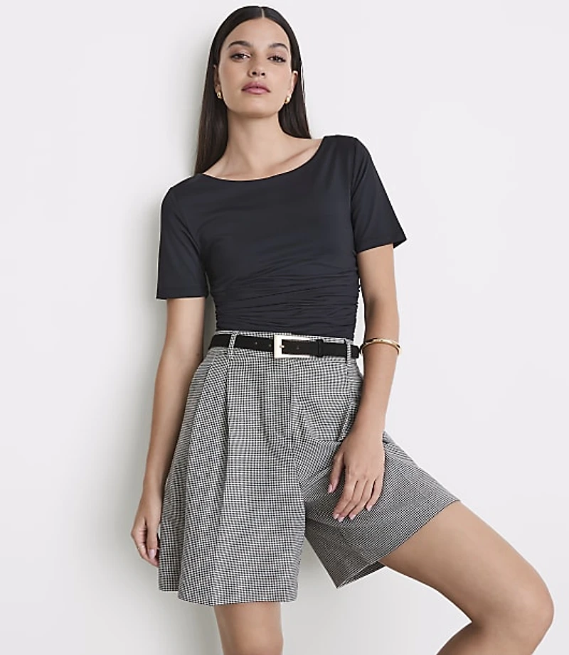 Petite LOFT Versa 360 Knit Ruched Top