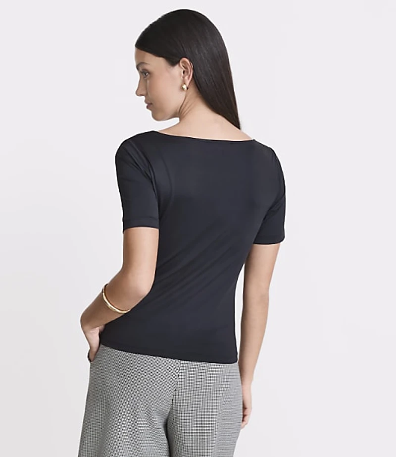 Petite LOFT Versa 360 Knit Ruched Top