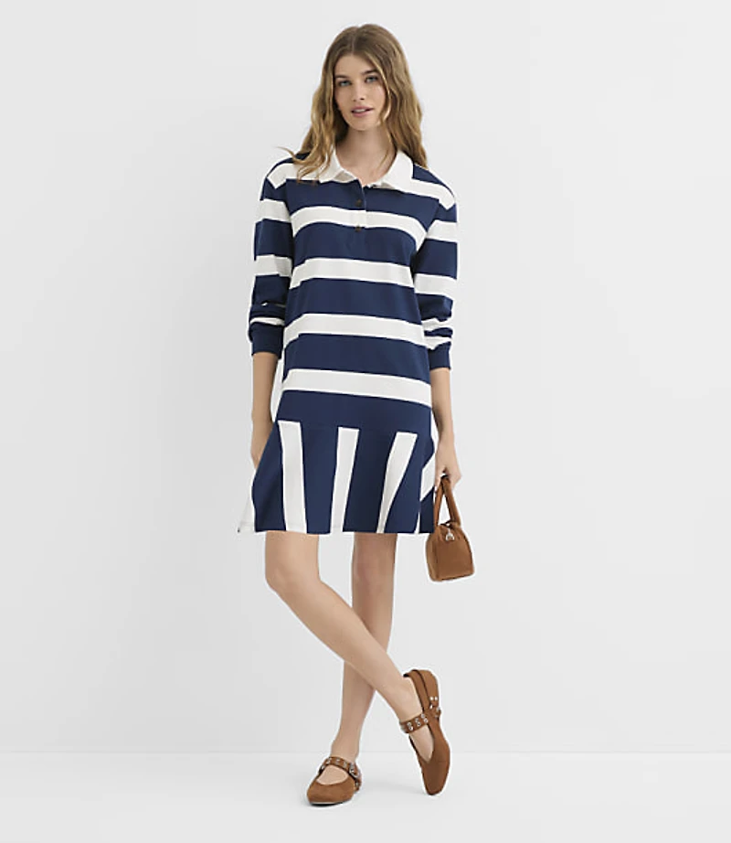 Rugby Stripe Mini Flounce Dress