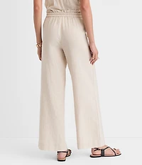 Petite LOFT Beach Rope Tie Linen Cotton Wide Leg Pants
