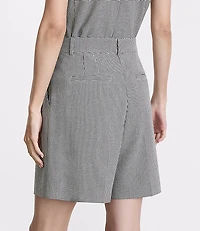 Petite LOFT Versa Seasonless Stretch Double Pleat Shorts Mini Houndstooth