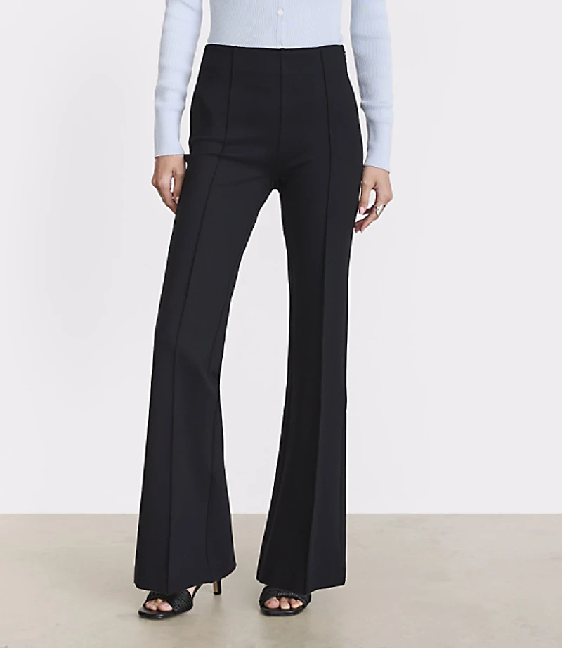 Petite LOFT Versa Pintucked Ponte Deluxe Flare Pants