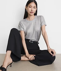 Petite LOFT Versa Shimmer Ribbed Tee
