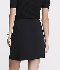 Petite LOFT Versa Crepe Drape Asymmetrical Mini Skirt