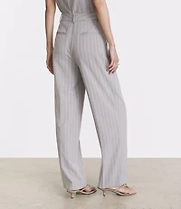 Petite LOFT Versa Seasonless Stretch Double Pleat Relaxed Straight Pants Stripe