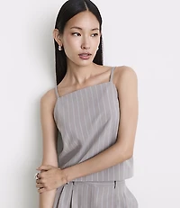 Petite LOFT Versa Seasonless Stretch Square Neck Top Stripe