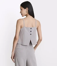 Petite LOFT Versa Seasonless Stretch Square Neck Top Stripe