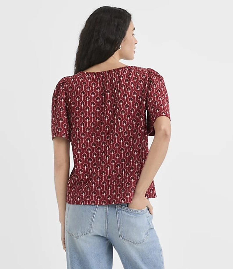 Lotus Flower Flutter Sleeve Top