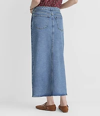 Petite Denim Midi Wrap Skirt Bright Mid Indigo Wash
