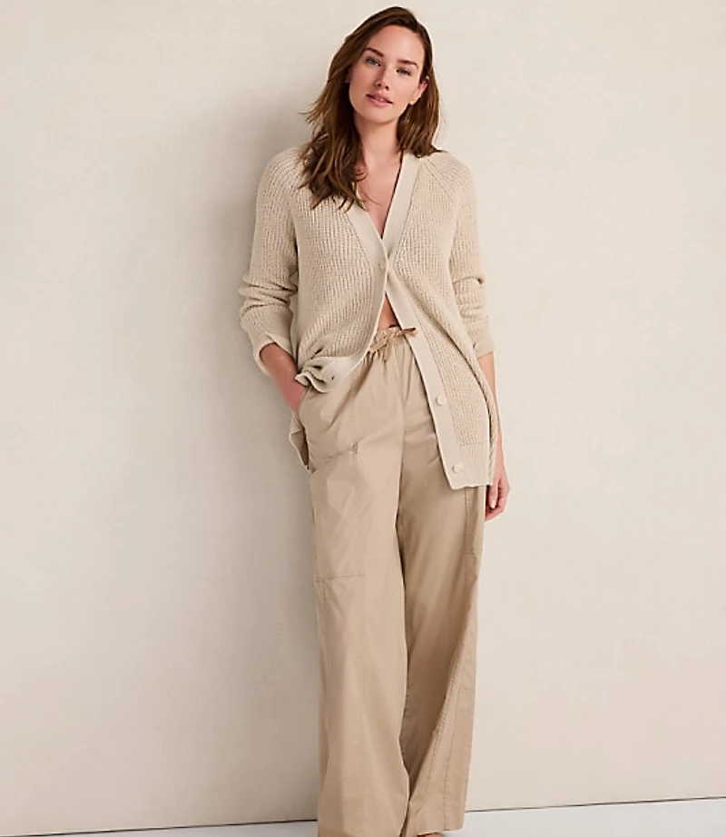 Haven Well Within Linen Tape Yarn Button-Up Cardigan