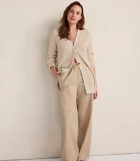 Haven Well Within Linen Tape Yarn Button-Up Cardigan