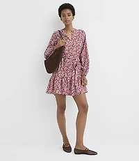 Petite Garden Balloon Sleeve Mini Flounce Dress