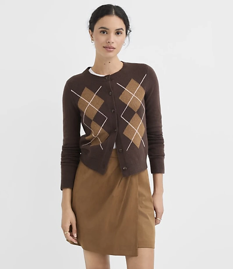 Argyle Cropped Cardigan