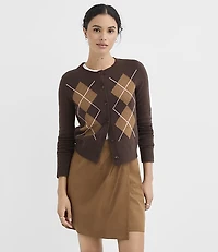 Argyle Cropped Cardigan