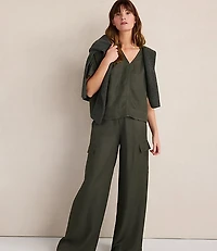 Haven Well Within Viscose Linen V-Neck Top