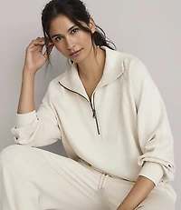 Petite Lou & Grey Heathered Scubasoft Half Zip Top