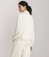 Petite Lou & Grey Heathered Scubasoft Half Zip Top