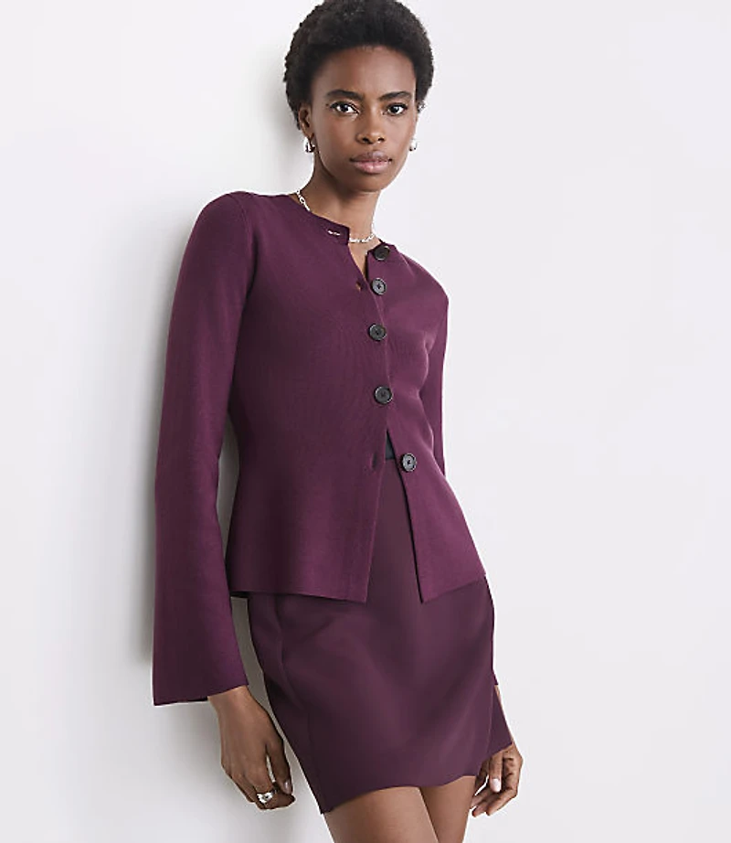 Petite LOFT Versa Front Split Cardigan