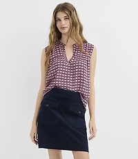 Foulard Shirred Yoke Shell