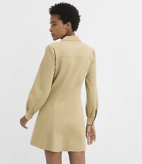 Corduroy Seamed Mini Shirtdress