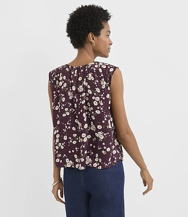 Bouquet Shirred Wedge Top