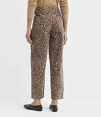 Rivete Tall High Rise Barrel Jeans Leopard Print