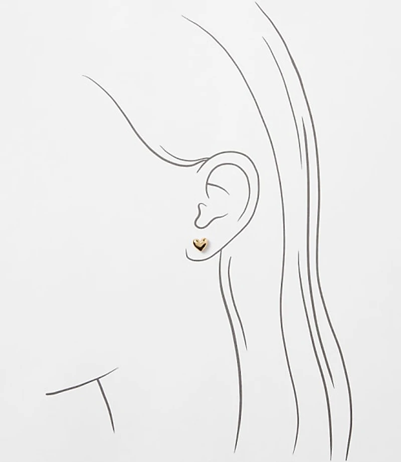 Palm & Heart Stud Earring Set