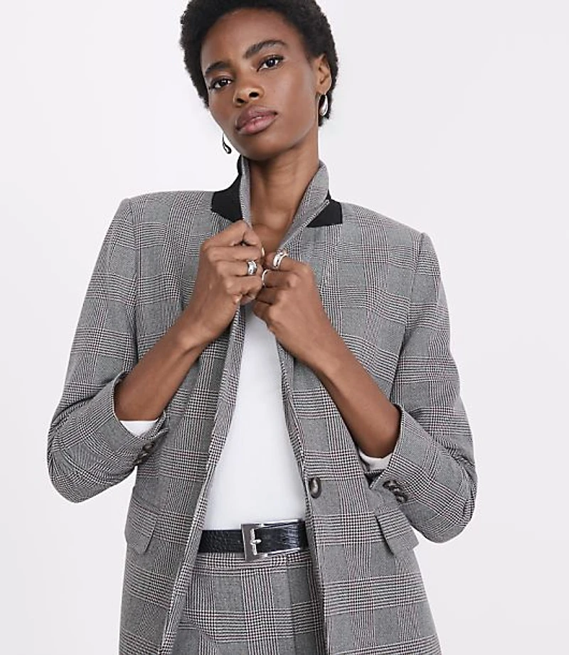 Petite LOFT Versa Plaid Seasonless Stretch Blazer