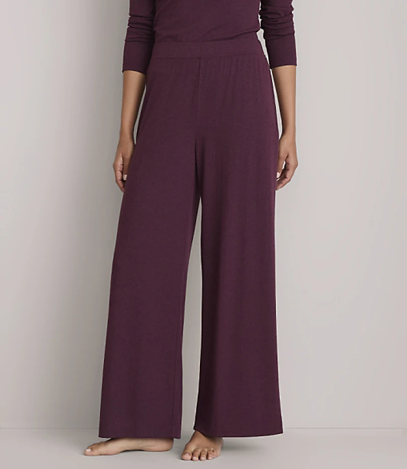 Petite Lou & Grey Heathered Ribbed Pajama Pants