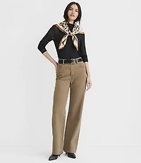 Mesh Ruffle Mock Neck Top