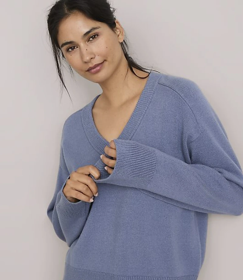 Lou & Grey Cozy Oversized V-Neck Sweater