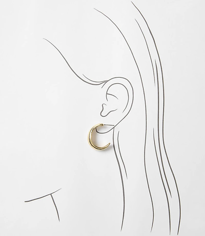 Modern Metal Hoop Earring Set