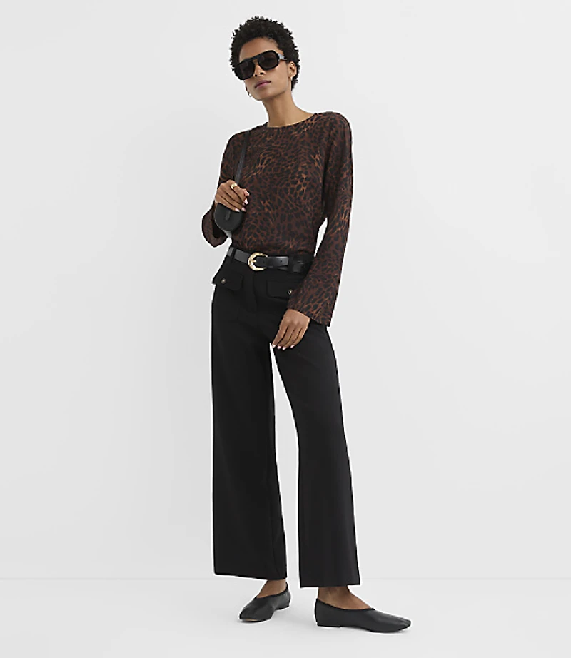Leopard Print Bell Sleeve Top