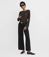 Leopard Print Bell Sleeve Top