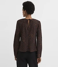 Leopard Print Bell Sleeve Top