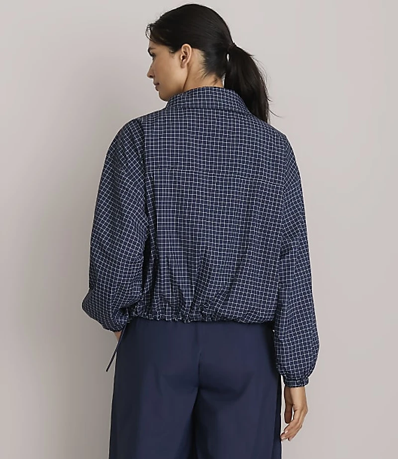 Lou & Grey Plaid Funnel Neck Jacket