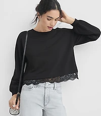 Lace Hem Sweatshirt