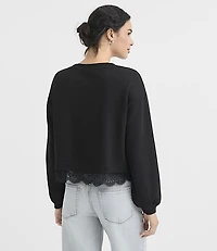 Lace Hem Sweatshirt