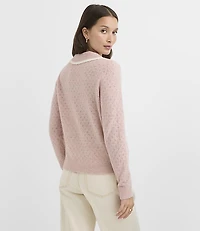 Petite Pointelle Sailor Collar Cardigan