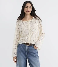 Floral Lace Cardigan Top