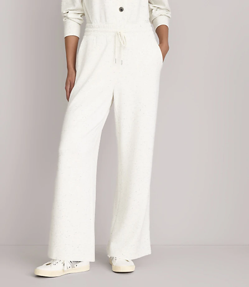 Petite Lou & Grey Flecked Scubasoft Wide Leg Pants
