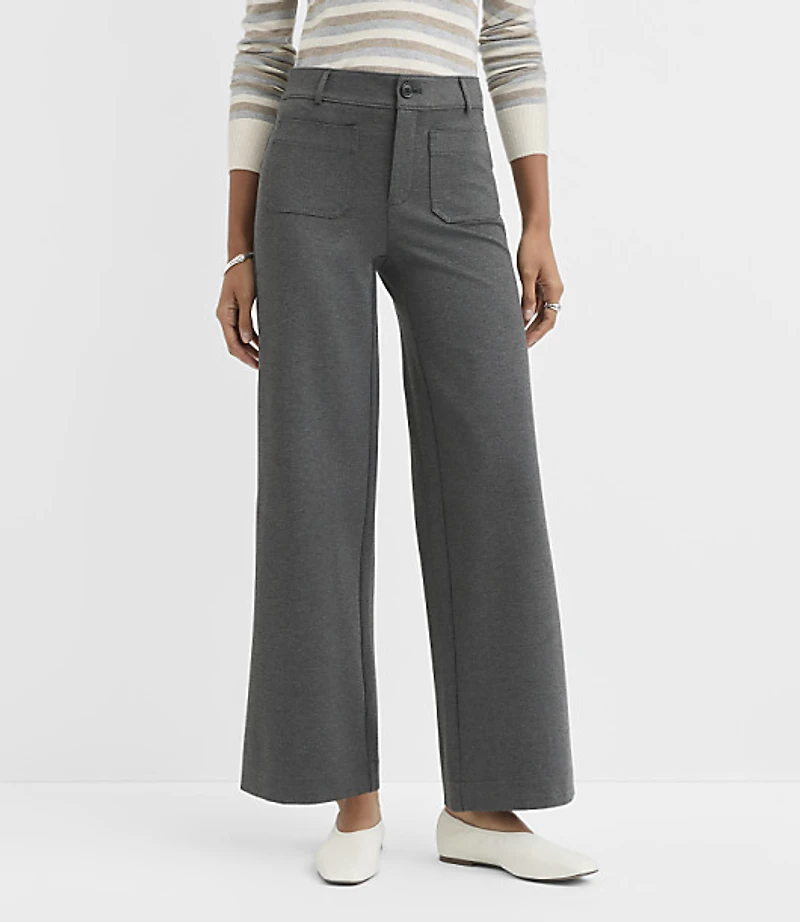 Palmer Wide Leg Pants Heathered Ponte