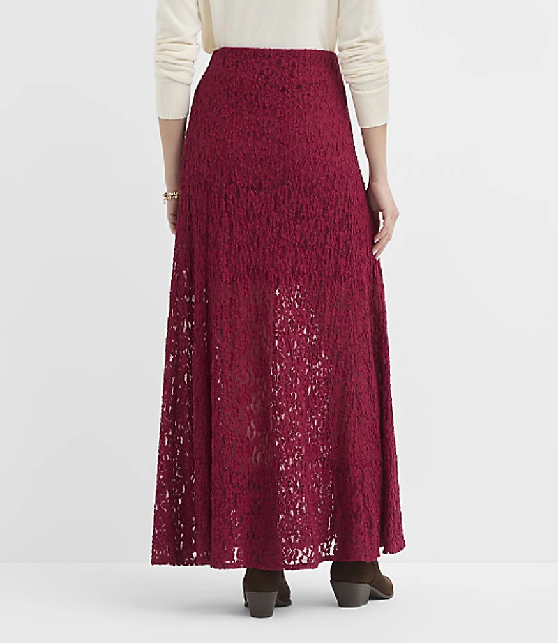 Petite Stretch Lace Maxi Skirt