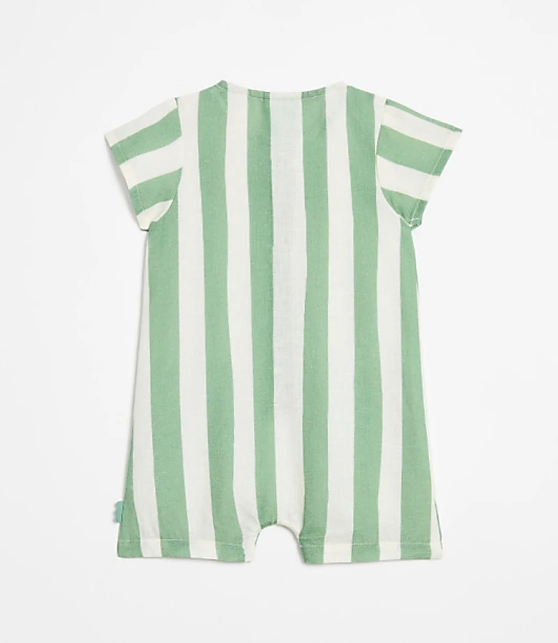 LOFT x Mon Coeur Linen Green Cabana Romper