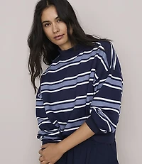Petite Lou & Grey Rugby Stripe Terrysoft Sweatshirt