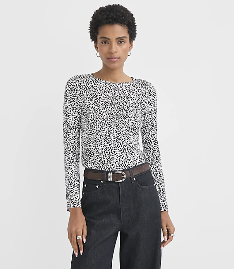 Spotted Ruched Top