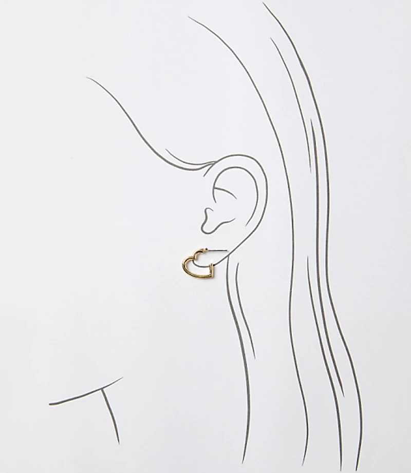 Metallic Heart Stud Earring Set