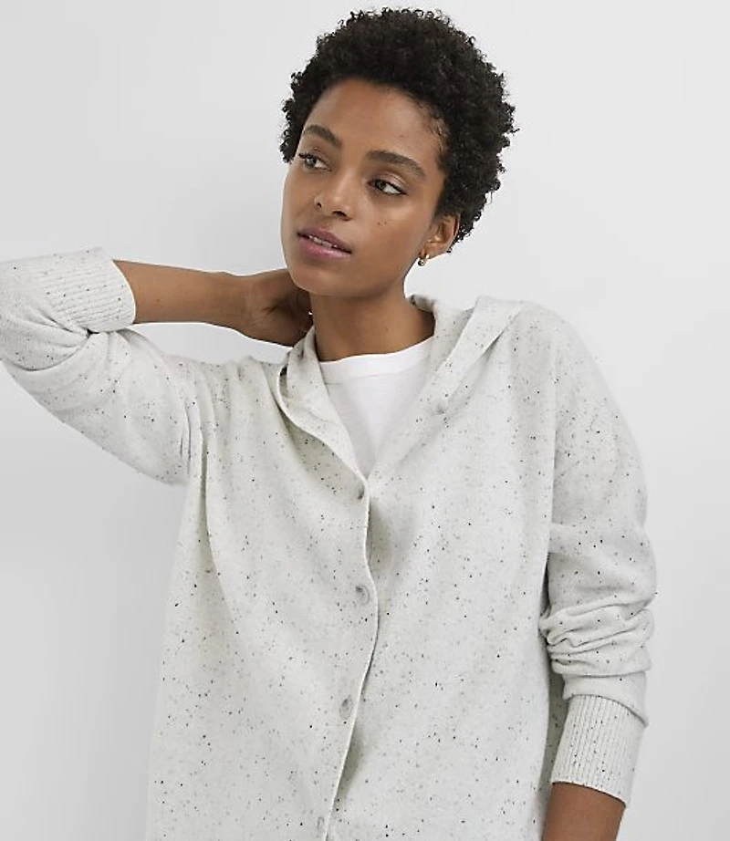 Petite Flecked Hoodie Cardigan
